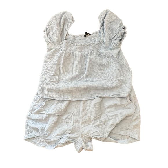 J. Crew EUC Set Squareneck Puff Sleeve Soft Gauze Top & Pull On Shorts 2x/3x - Picture 7 of 16